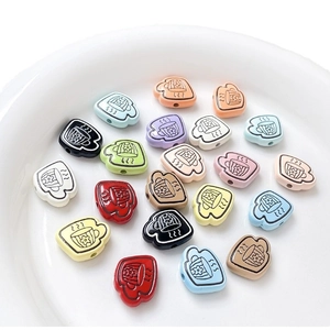 Colorful resin tea cup shaped beads for DIY jewelry making handmade accessories