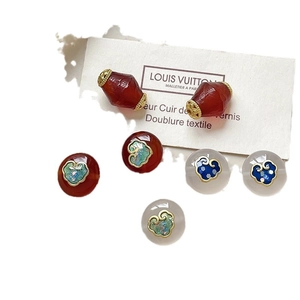 Traditional enamel agate beads with gold cloud patterns for DIY jewelry making