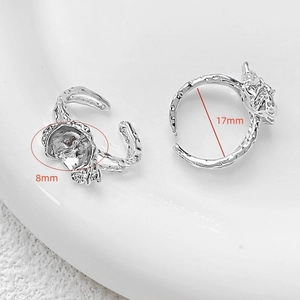 Detailed view of irregular lava texture ring with 17mm inner diameter and 8mm width