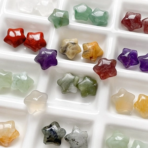 Star-shaped natural crystals in various colors for DIY jewelry making and decoration