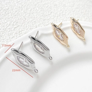Detalle de accesorios para pendientes de circón marquise de 22mm para joyería DIY