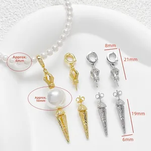 Detailed components for DIY jewelry showing size measurements of gold and silver charms