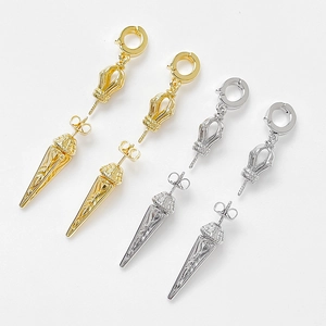 Baroque vajra pestle jewelry pendants in gold and silver finish for DIY necklaces