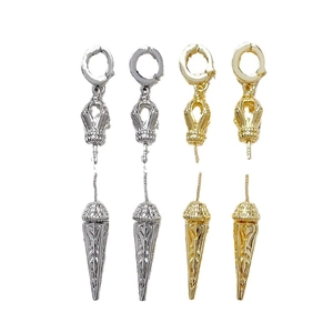 Vintage 18K gold plated brass vajra pestle pendant accessories for DIY jewelry making