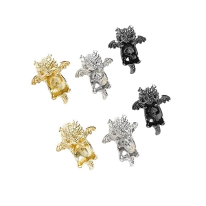Set of 6 dragon charms in gold silver and black metal for DIY jewelry making