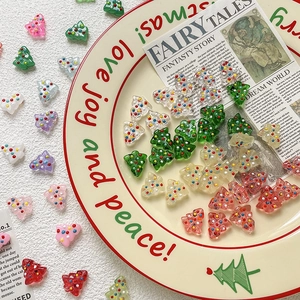 Punktmuster Weihnachtsbaum Lampwork Glasperlen Handgefertigt DIY Lose Perlen Für Armband Halskette Festliche Schmuckherstellung