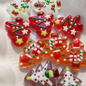 Assorted Christmas tree resin beads for DIY jewelry and phone chain accessories