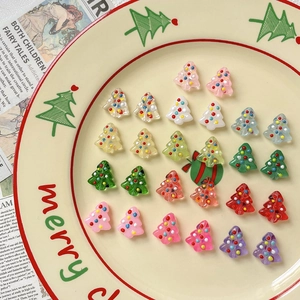 Bunte gepunktete Weihnachtsbaum-Perlen für DIY-Armbänder und handgefertigte Dekoration