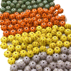 Czech glass pumpkin beads in mixed colors for DIY jewelry necklaces and bracelets