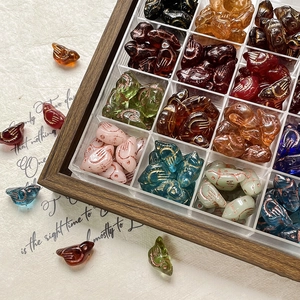 Vintage 3D bird shaped beads in various colors for DIY handmade jewelry and necklaces