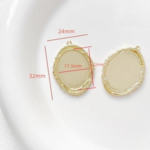 Detailed dimensions of 18k gold plated baroque pearl frame pendants for DIY jewelry