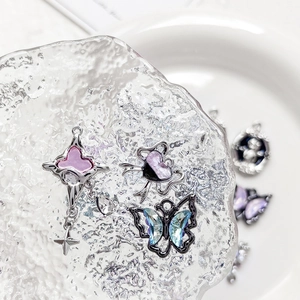 Pendentifs étoile cœur et papillon en argent pour la création de bijoux DIY