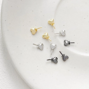 DIY gold-plated heart-shaped jewelry pins in gold, silver, and black finish