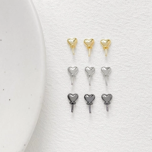 Gold and silver heart balloon metal charms for DIY jewelry making in three metallic finishes