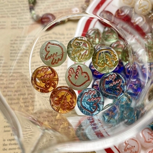 Handmade Czech glass bird and hand gesture beads for DIY necklaces and bracelets