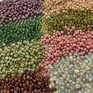 Mixed colorful Czech glass beads in various shades for DIY bracelet and jewelry making