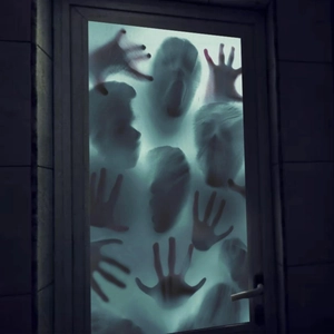 Halloween Horror Venstersticker PVC Waterdicht Bloed Handafdruk Geest Schaduw Decoratie Voor Spookhuis Feest Muursticker