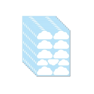 Set of 110 white cloud wall stickers for kids nursery bedroom bohemian decor