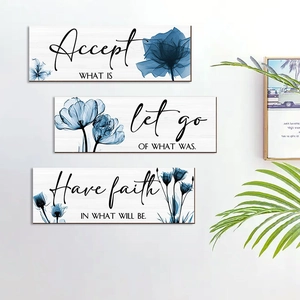 Farmhouse Floral Wooden Wall Hanging Decor Inspirational Quotes Wood Plaque For Home Bathroom Bedroom Decorative Signs