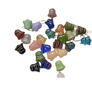 Christmas vintage bell-shaped Czech glass beads for DIY bracelet jewelry making