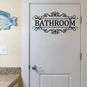 Waterproof PVC English Sign Wall Stickers Bathroom Door Signs Laundry Room Rules Welcome Lettering Decor For Home Office
