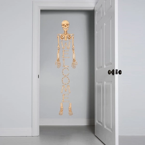 Skeleton wall sticker with WELCOME lettering for Halloween home party door decoration