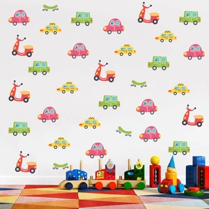Stickers muraux véhicules bohèmes pour décoration de chambre d'enfant et crèche