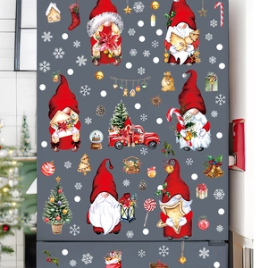 Christmas gnomes and vintage truck window stickers for 2025 holiday wall decor