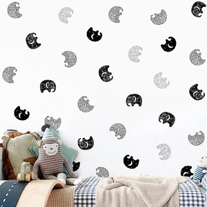 Modern minimalist black elephant silhouette wall decals for children room nursery decor