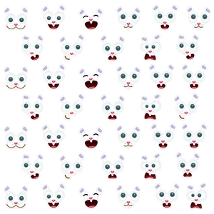 Cute Easter bunny face stickers with various expressions for DIY crafts and gift decor