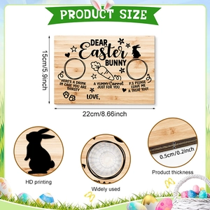 Detailed view of the 0.5cm thickness and HD printing on the Easter wooden rabbit tray