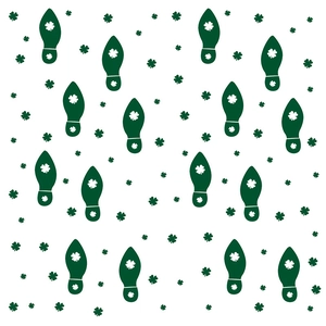 Saint Patrick's Day green footprint and clover self-adhesive floor wall decals