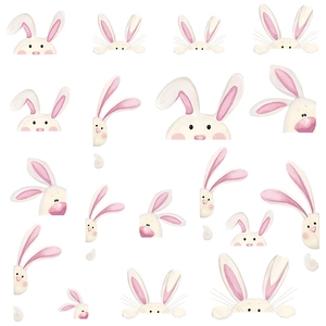 Satz süßer Osterhasen-Wandtattoos und selbstklebende PVC-Sticker für die Fensterdekoration