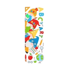 Stickers muraux gnomes ABC avec crayons et globes pour la décoration scolaire