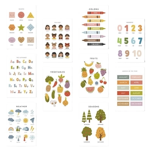 Lot de 10 affiches éducatives avec blocs de maths et couleurs pour décoration de classe