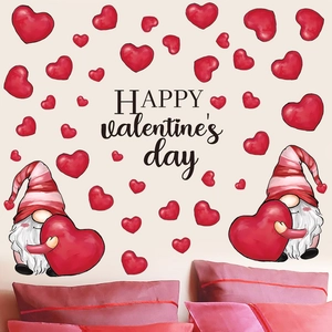Valentinstag Zwerg Herz Wandtattoo PVC Selbstklebend Fensterbilder Für Wohnzimmer Schlafzimmer Zuhause Feiertag Deko