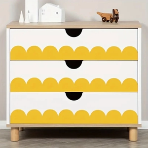Modern Scalloped Wave Border Wall Sticker PVC Geometric Self Adhesive Baseboard Decal For Cabinet Furniture Corner Decor