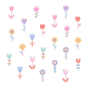 Stickers muraux fleurs colorées en PVC pour décoration de salon et chambre au style frais