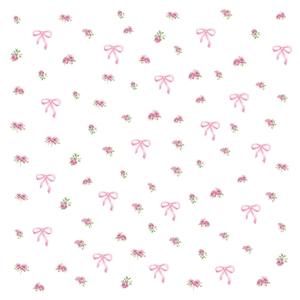 Self-adhesive pink bow and rose flower wall decal stickers for girl's nursery room decor