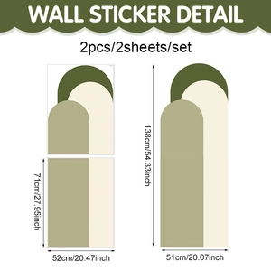 Detail of arch wall stickers set showing dimensions 71cm width and 138cm height