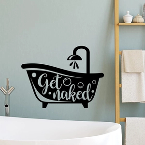 Funny Bathroom Wall Stickers Waterproof PVC Quotes Wall Art Decor For Toilet Laundry Room Shower Glass Decoration