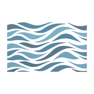 Modern minimalist blue wave pattern PVC self-adhesive wall sticker for bedroom home decor