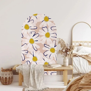 Böhmische Bogen PVC Wandaufkleber Selbstklebend Gänseblümchen Blumen Geometrisches Muster Abziehbilder Für Wohnzimmer Schlafzimmer