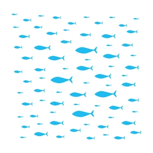Stickers muraux silhouettes de poissons bleus pour salle de bain décoration imperméable