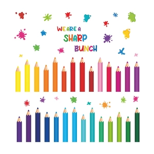 Vinilos decorativos de lápices de colores We Are A Sharp Bunch para decoración aula