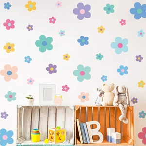 Bohemian daisy wall stickers in multiple colors for children bedroom and nursery decor