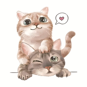 Cute cartoon cat toilet seat stickers with adorable beige and grey kittens