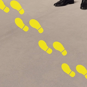Autocollants de sol empreintes jaunes auto-adhésifs pour la décoration de maternelle