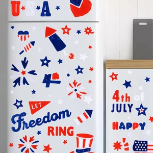 Autocollants de fête nationale américaine pour décoration de réfrigérateur USA