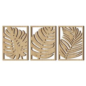Tropical Monstera Palm Leaf Poplar Wood Hollow Wall Hanging Decor Modern Minimalist Wooden Wall Art For Living Room Office